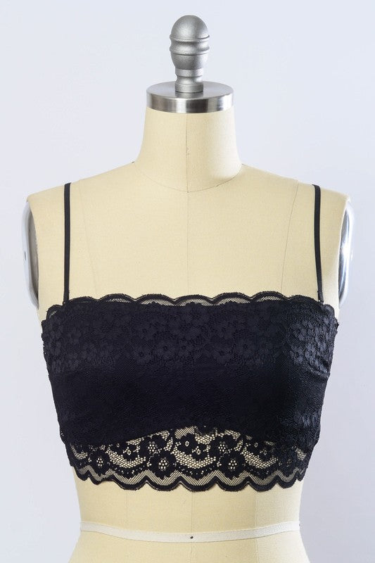 Wide Lace Bandeau-Charmful Clothing Boutique