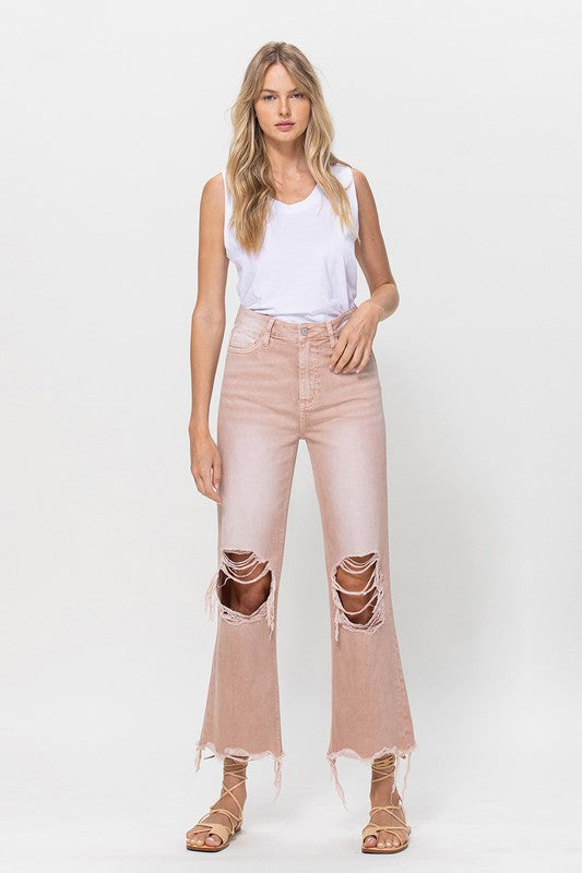 90's Vintage Crop Flare Jeans-Charmful Clothing Boutique