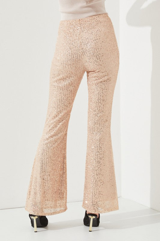 HIGHWAIST SEQUIN PANTS KRP3080-Charmful Clothing Boutique