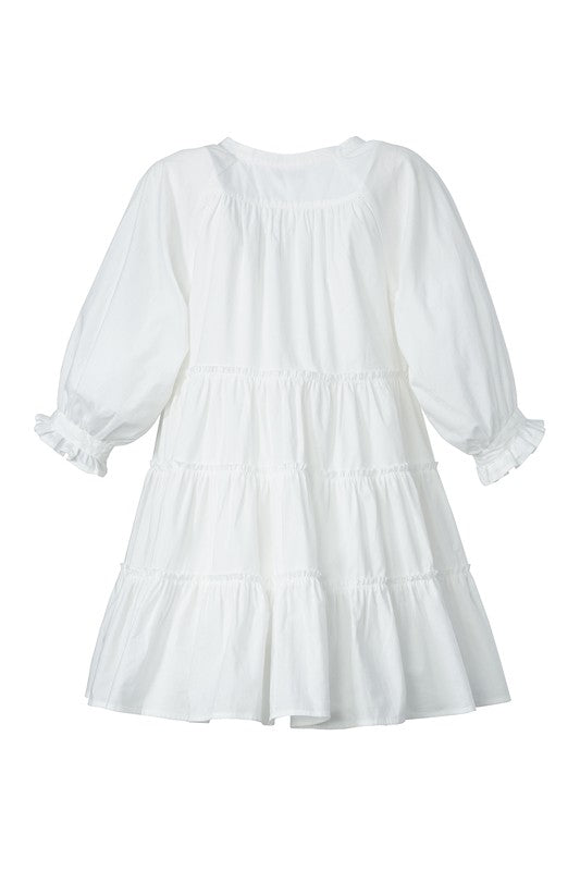 Tiered mini dress with tassel-Charmful Clothing Boutique