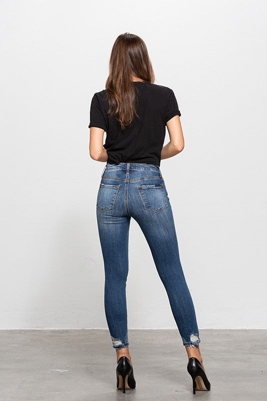 MID-RISE ANKLE SKINNY JEANS-Charmful Clothing Boutique