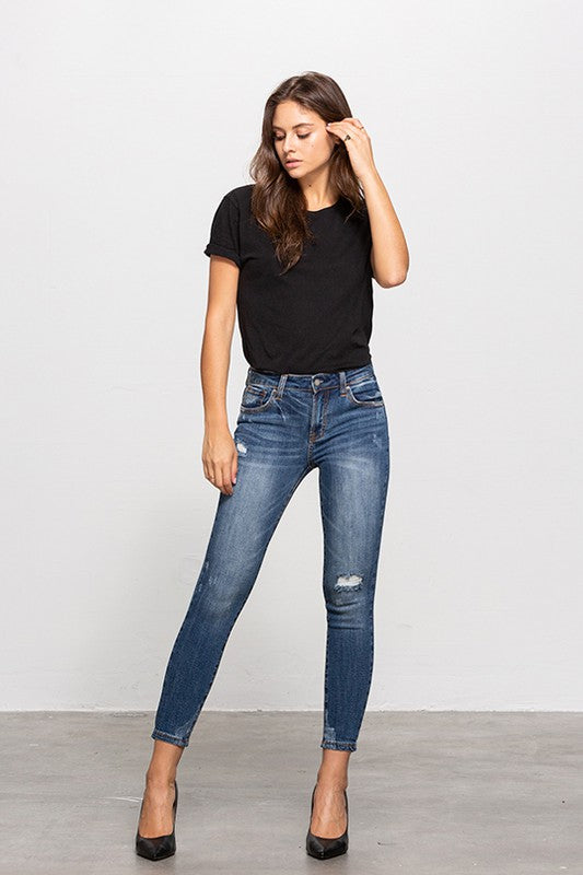 MID-RISE ANKLE SKINNY JEANS-Charmful Clothing Boutique
