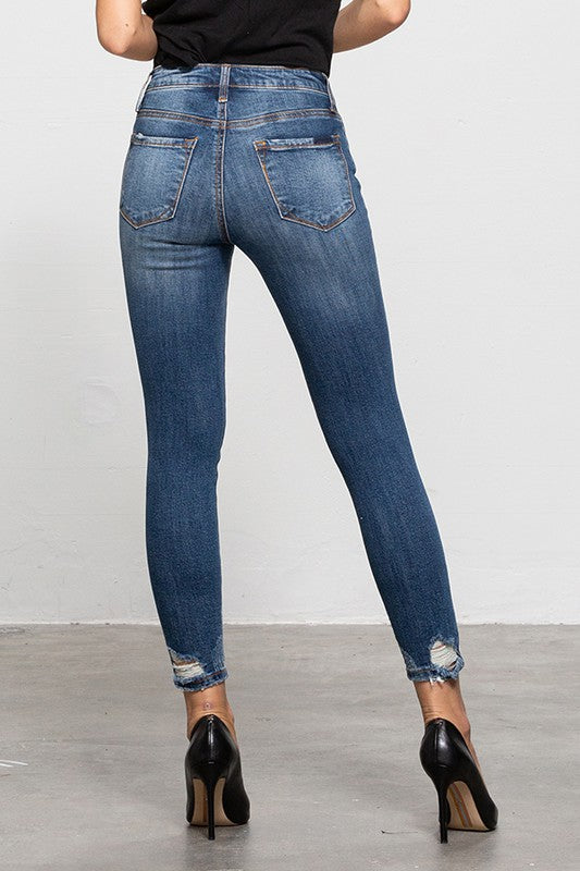 MID-RISE ANKLE SKINNY JEANS-Charmful Clothing Boutique