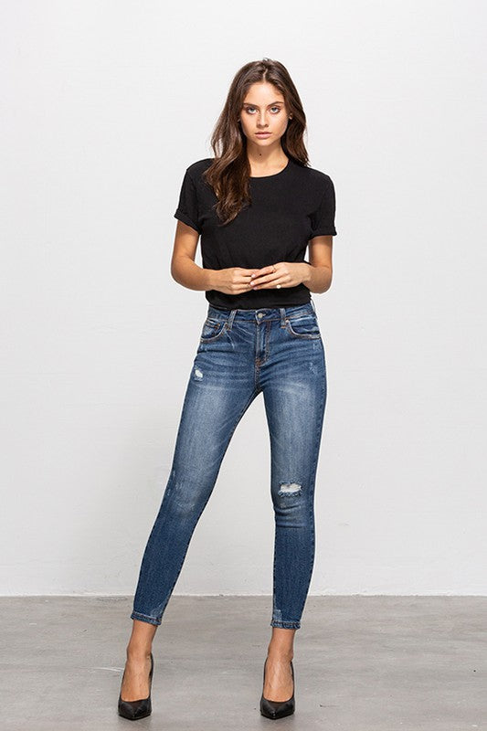 MID-RISE ANKLE SKINNY JEANS-Charmful Clothing Boutique