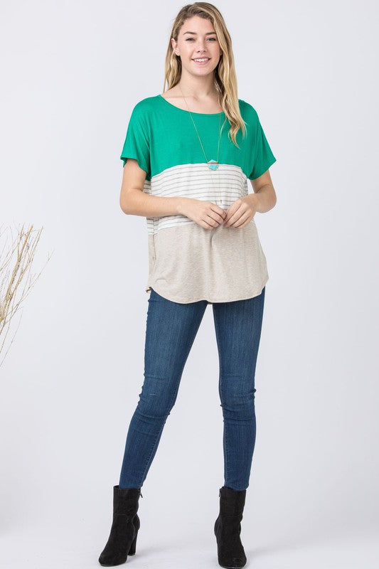 Three Color Block Tunic Top-Charmful Clothing Boutique