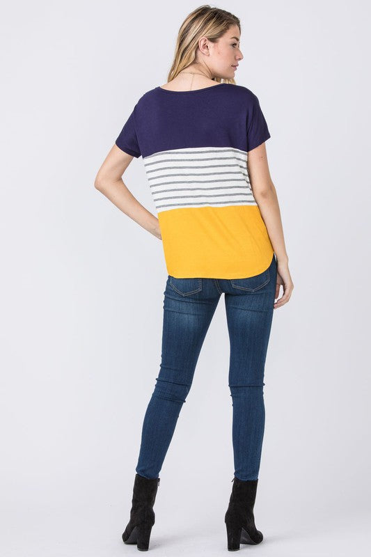 Three Color Block Tunic Top-Charmful Clothing Boutique