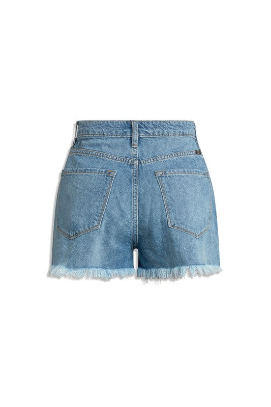 High Rise Mom Denim Shorts-Charmful Clothing Boutique
