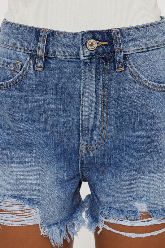 High Rise Mom Denim Shorts-Charmful Clothing Boutique