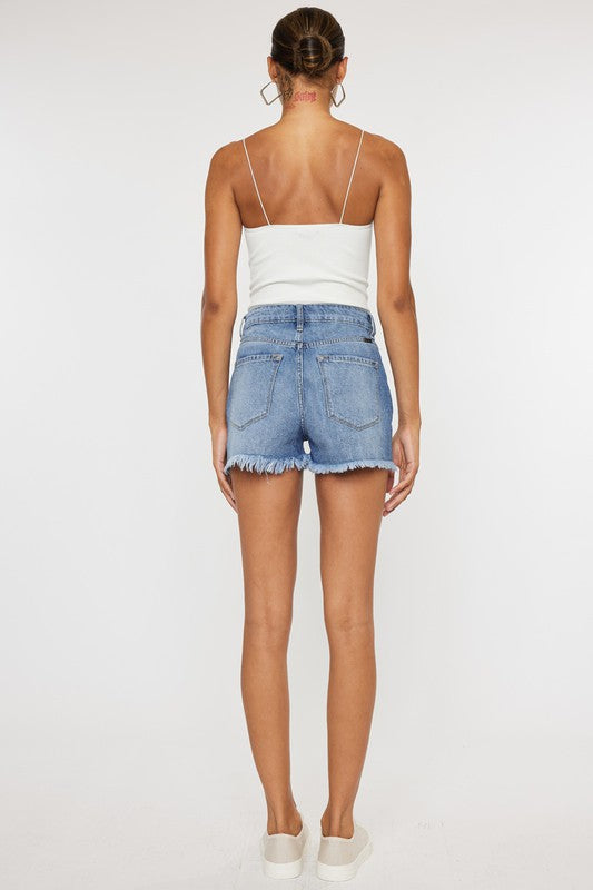 High Rise Mom Denim Shorts-Charmful Clothing Boutique