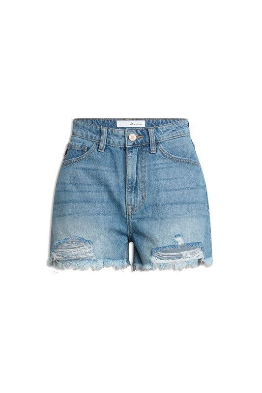 High Rise Mom Denim Shorts-Charmful Clothing Boutique