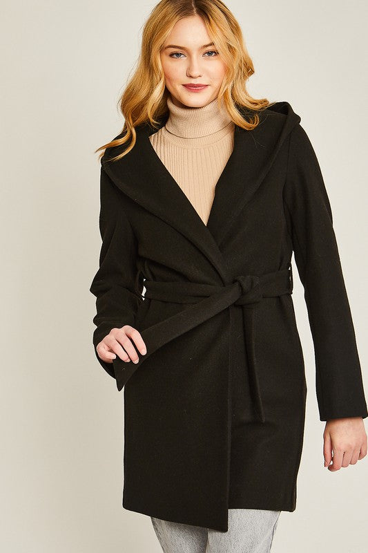 JQ Fleece Belted Hoodie Coat-Charmful Clothing Boutique