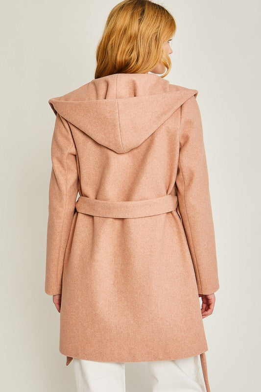 JQ Fleece Belted Hoodie Coat-Charmful Clothing Boutique