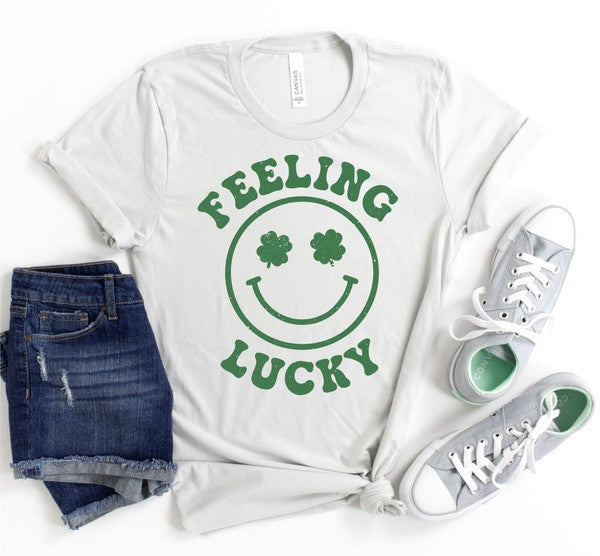 Shamrock Smile Feeling Lucky Graphic Tee-Charmful Clothing Boutique