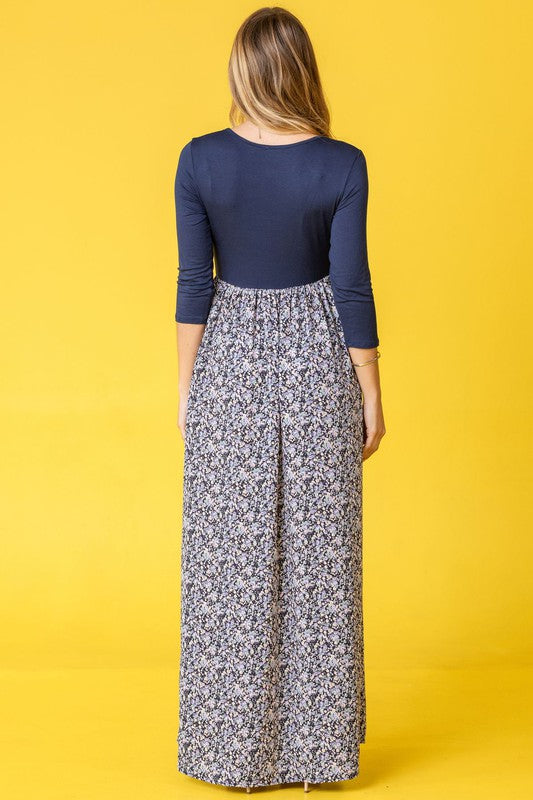 Ditsy Floral Maxi Dress-Charmful Clothing Boutique