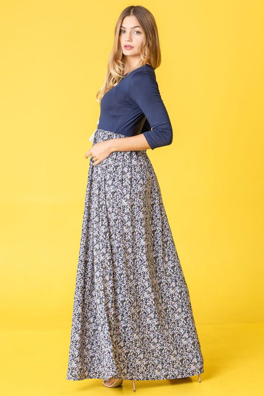 Ditsy Floral Maxi Dress-Charmful Clothing Boutique