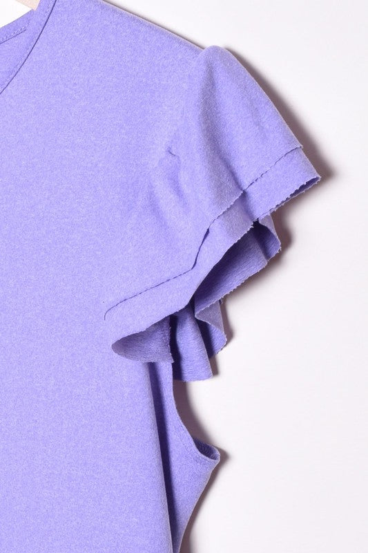 Solid Ruffle Cap Sleeve Midi Dress-Charmful Clothing Boutique