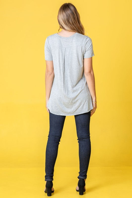 Solid Side Slit High Low Tunic-Charmful Clothing Boutique