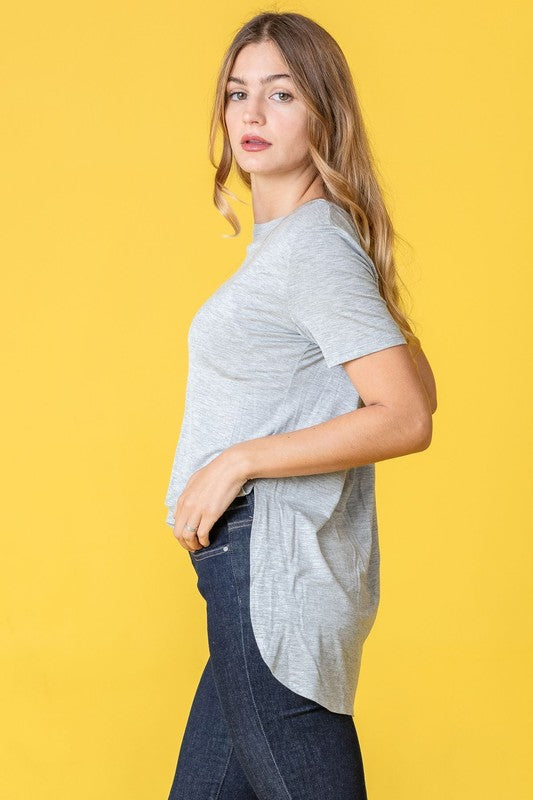 Solid Side Slit High Low Tunic-Charmful Clothing Boutique