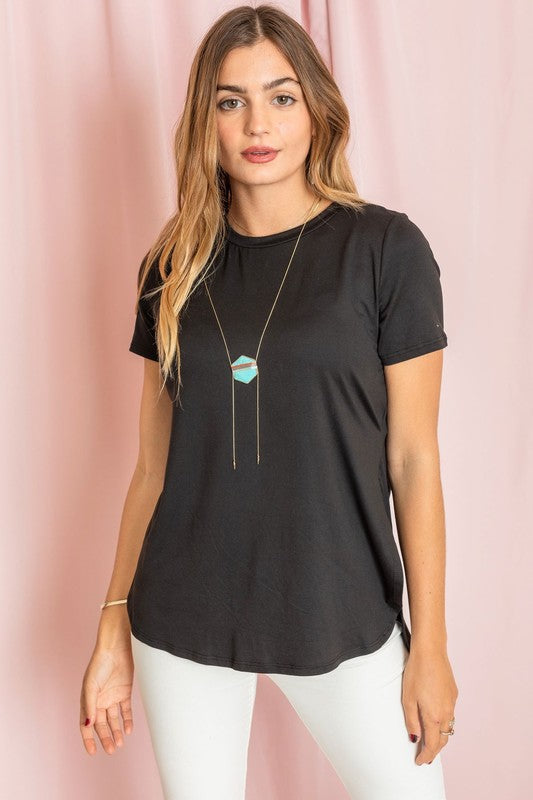 Solid Side Slit High Low Tunic-Charmful Clothing Boutique