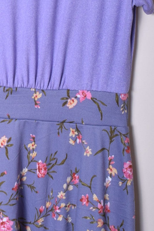 Floral Band Flare Dress-Charmful Clothing Boutique