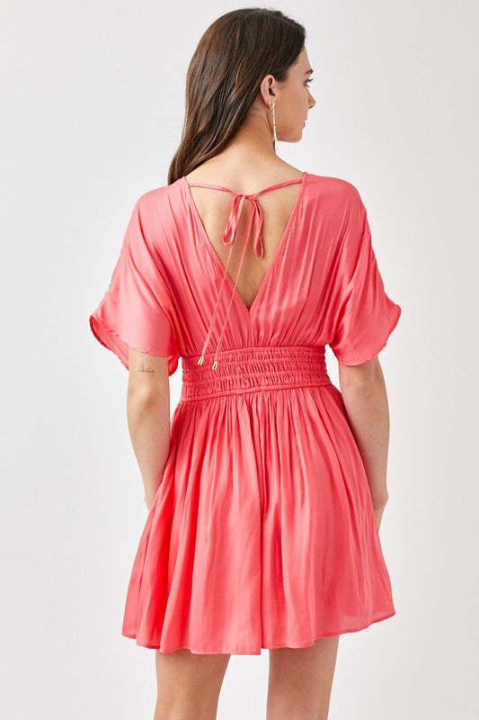 Smocked Waist with Tassel Strap Dress-Charmful Clothing Boutique