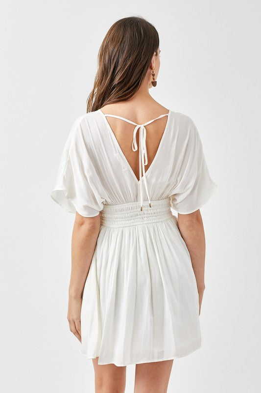 Smocked Waist with Tassel Strap Dress-Charmful Clothing Boutique