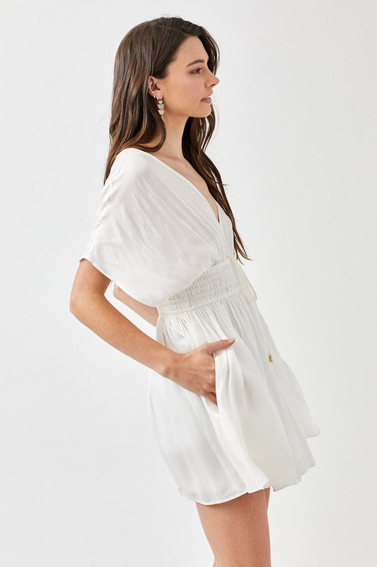Smocked Waist with Tassel Strap Dress-Charmful Clothing Boutique