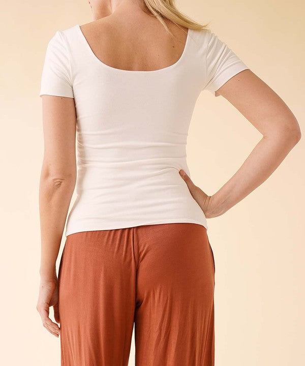 BAMBOO DOUBLE LAYERED CAP SLV TOP-Charmful Clothing Boutique