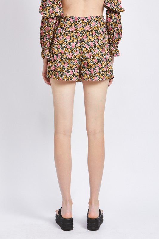 DITSY FLORAL RUFFLED SKORT-Charmful Clothing Boutique