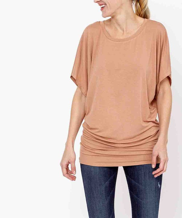 BAMBOO CREW NECK TUNIC-Charmful Clothing Boutique