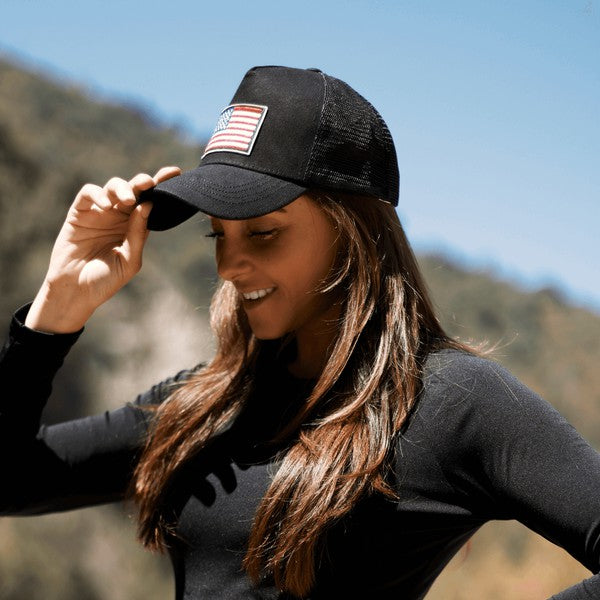 American Flag Unisex Trucker Hat-Charmful Clothing Boutique