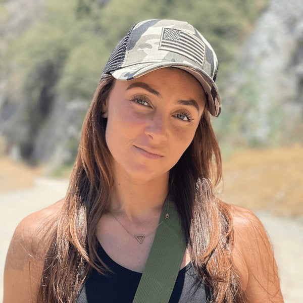 American Flag Unisex Trucker Hat-Charmful Clothing Boutique