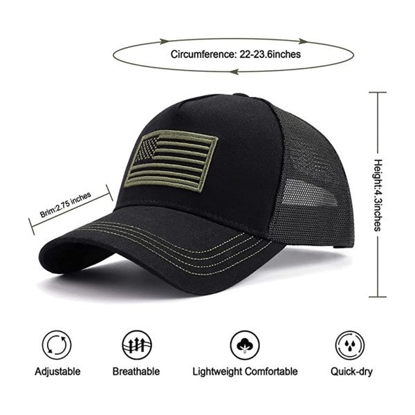 American Flag Unisex Trucker Hat-Charmful Clothing Boutique