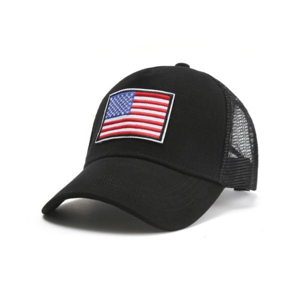 American Flag Unisex Trucker Hat-Charmful Clothing Boutique