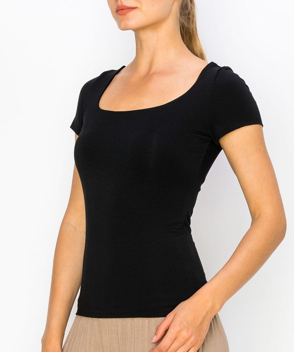BAMBOO DOUBLE LAYERED CAP SLV TOP-Charmful Clothing Boutique