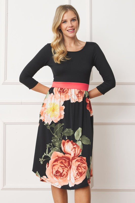 Curved Hem Band Midi Dress-Charmful Clothing Boutique