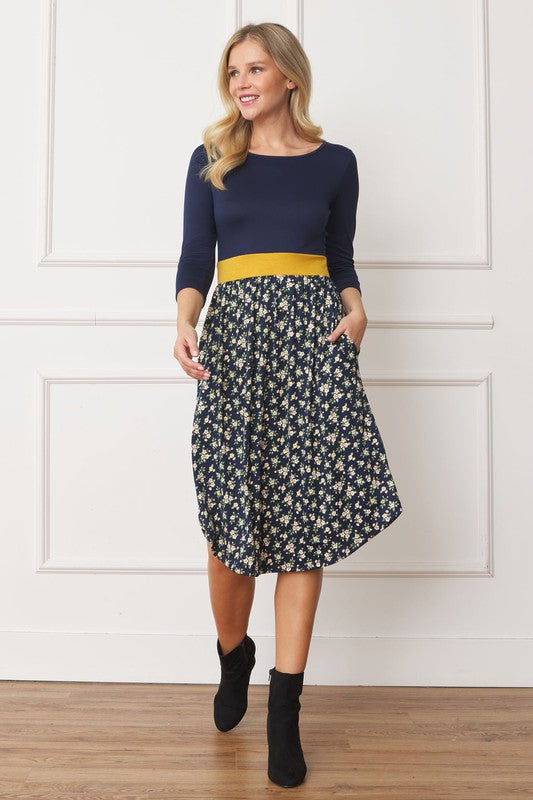 Curved Hem Band Midi Dress-Charmful Clothing Boutique