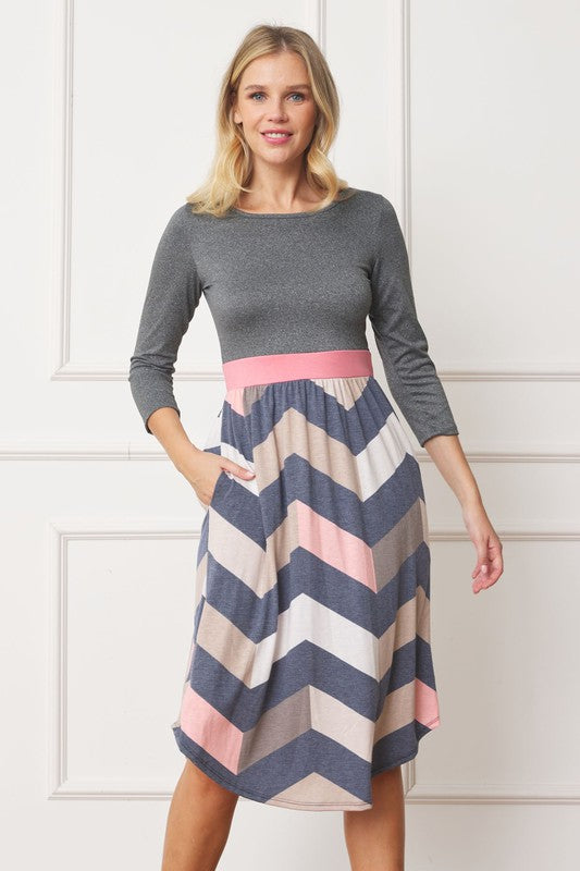 Curved Hem Band Midi Dress-Charmful Clothing Boutique
