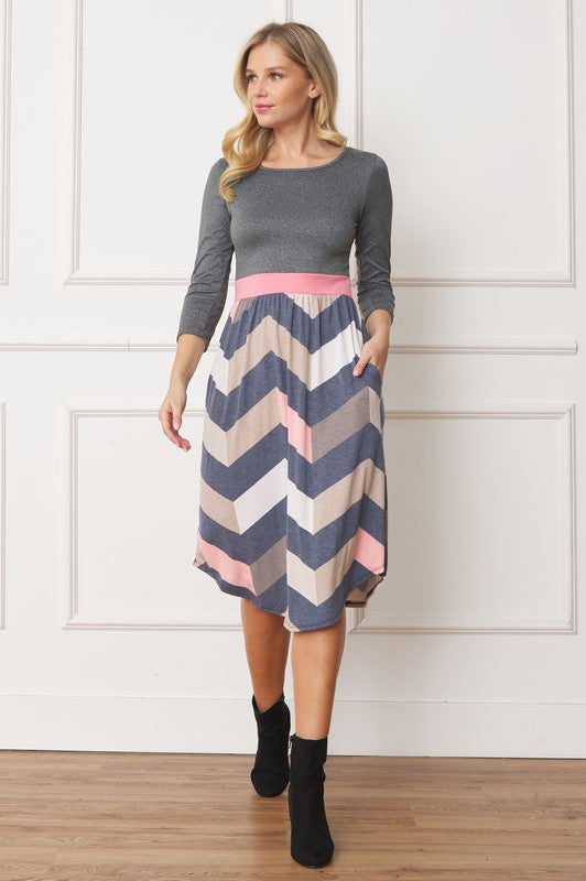 Curved Hem Band Midi Dress-Charmful Clothing Boutique