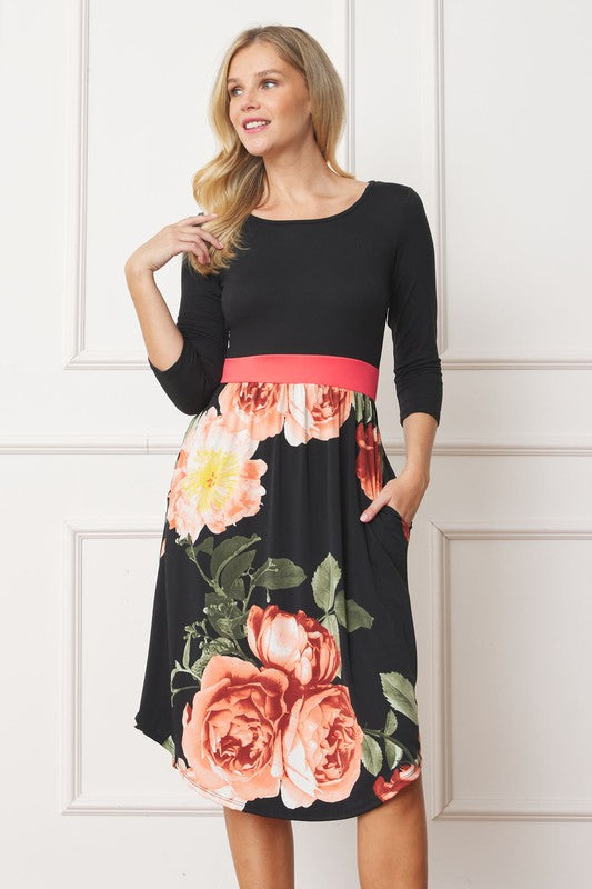 Curved Hem Band Midi Dress-Charmful Clothing Boutique