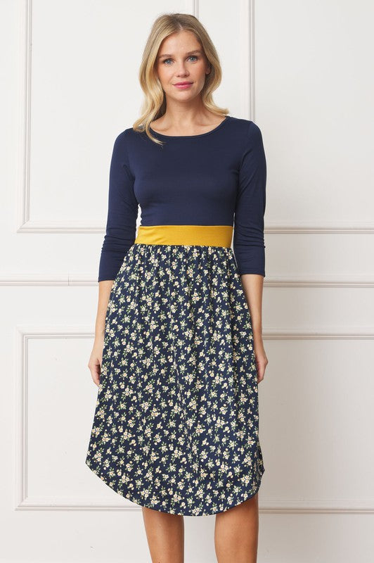 Curved Hem Band Midi Dress-Charmful Clothing Boutique