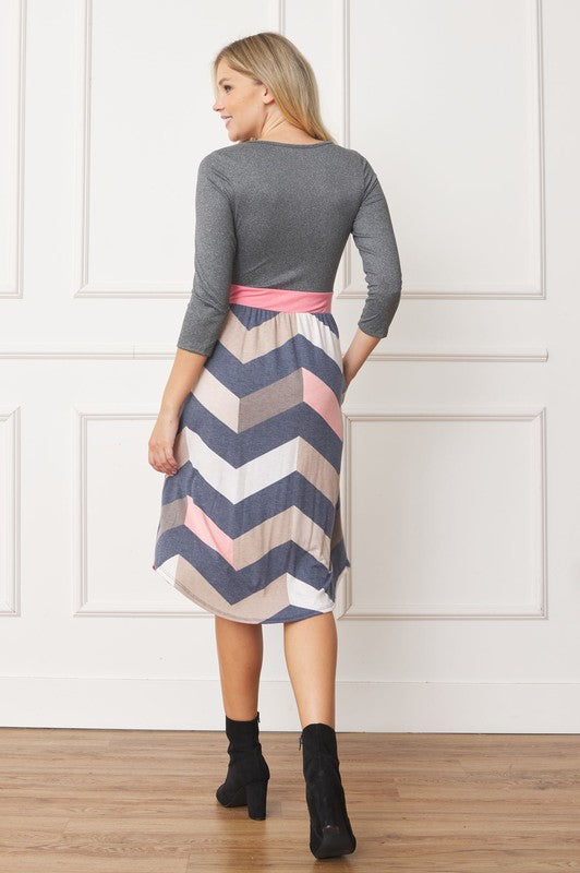 Curved Hem Band Midi Dress-Charmful Clothing Boutique