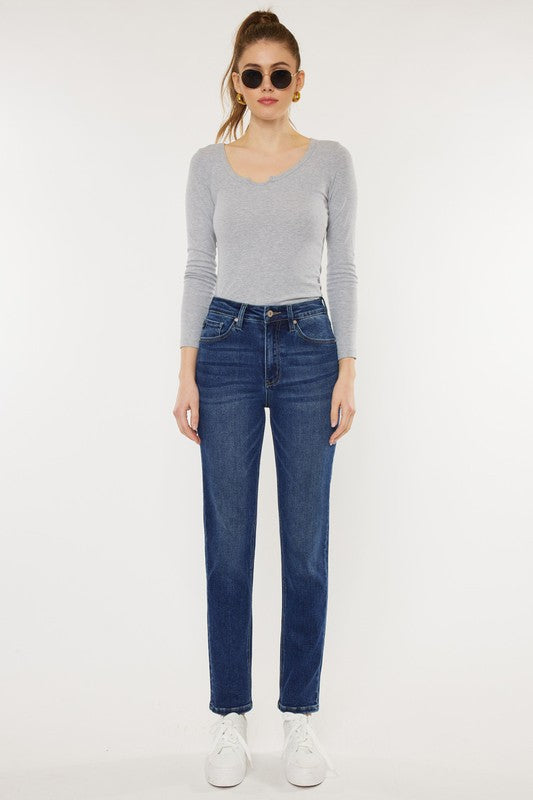 High Rise Slim Straight Jeans-Charmful Clothing Boutique