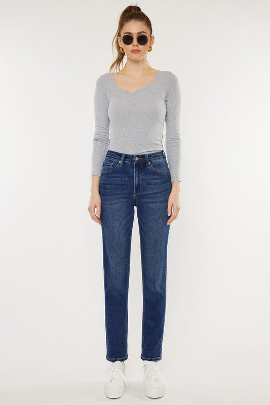 High Rise Slim Straight Jeans-Charmful Clothing Boutique