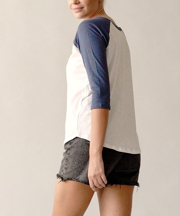 COTTON VINTAGE RAGLAN T-Charmful Clothing Boutique