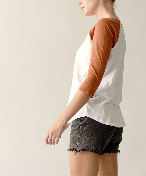 COTTON VINTAGE RAGLAN T-Charmful Clothing Boutique