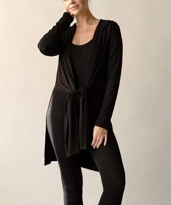 BAMBOO SLIM CARDGIAN WITH A HOODIE-Charmful Clothing Boutique