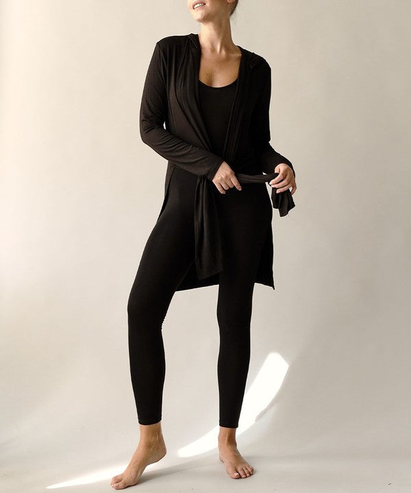 BAMBOO SLIM CARDGIAN WITH A HOODIE-Charmful Clothing Boutique
