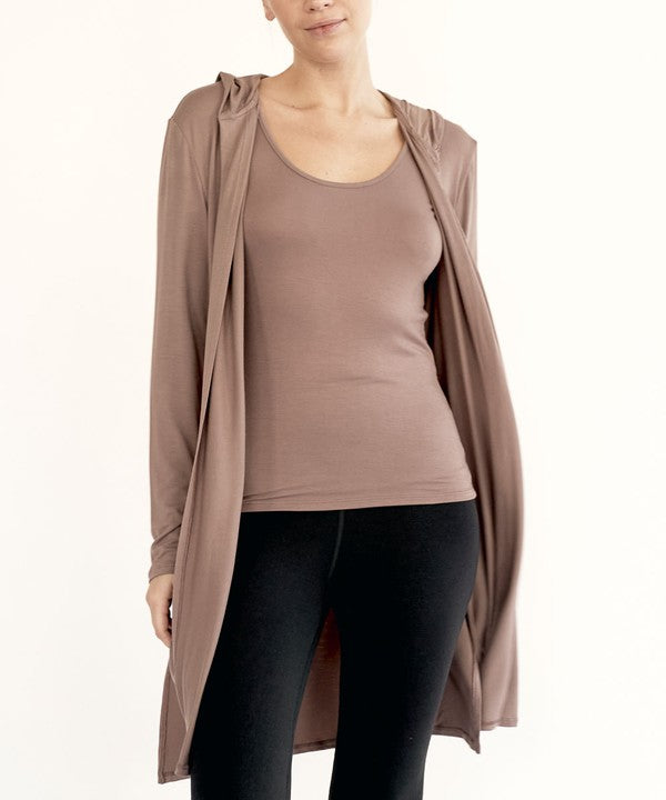 BAMBOO SLIM CARDGIAN WITH A HOODIE-Charmful Clothing Boutique