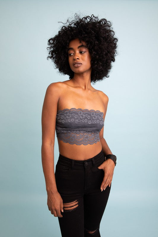 Wide Lace Bandeau-Charmful Clothing Boutique